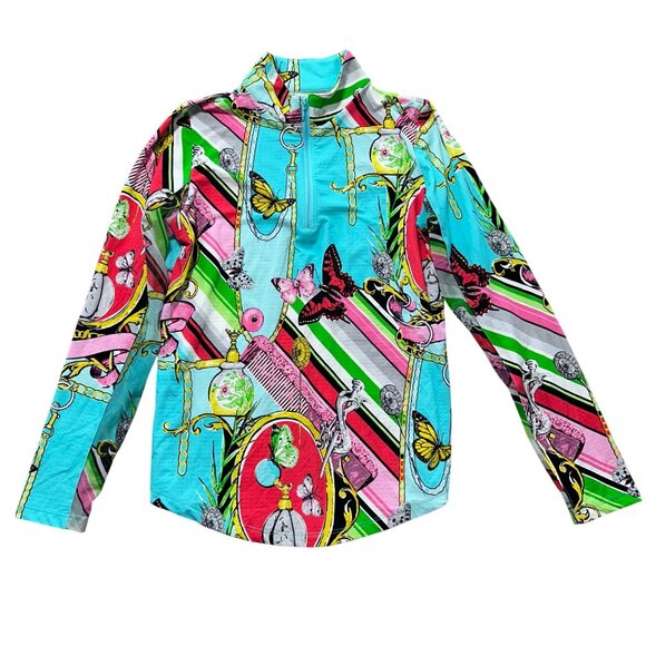 G Lifestyle Colorful Womens S Long Sleeve Pullover Top butterfly print - Picture 1 of 6